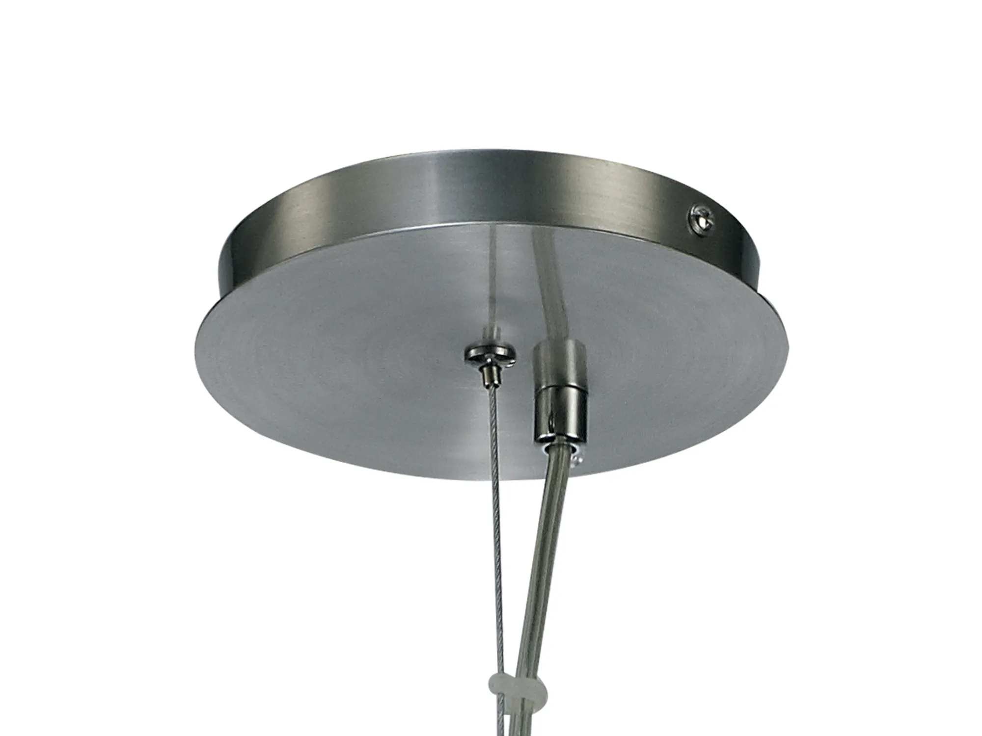 Hof Glass Pendant 1 Light Satin Nickel, Frosted Ribbed Glass D0272  Deco Hof